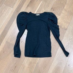 ZSupply XS Charcoal Cotton Puff Long Sleeve Tee